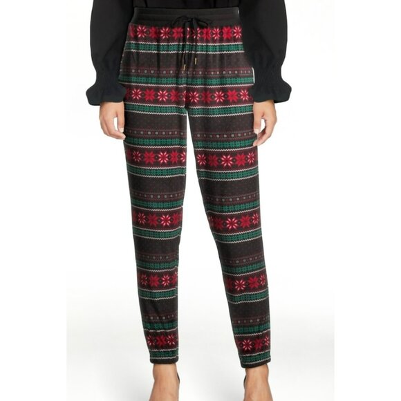 Secret Treasures Loungewear Snowflake Holiday Pajamas Jogger Ladies Size Small - Picture 2 of 4